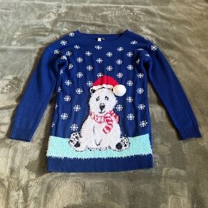 Cute Blue 3D Polar Bear Christmas sweater